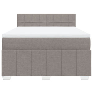 Κρεβάτι Boxspring με Στρώμα Taupe 160x200 εκ. Υφασμάτινο - Pakobazaar