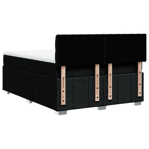 Κρεβάτι Boxspring με Στρώμα Μαύρο 160x200 εκ. Υφασμάτινο - Pakobazaar
