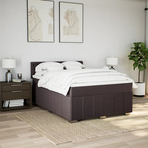 Κρεβάτι Boxspring με Στρώμα Σκούρο Καφέ 160x200 εκ Υφασμάτινο - Pakobazaar