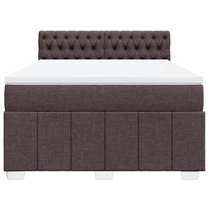 Κρεβάτι Boxspring με Στρώμα Σκούρο Καφέ 160x200 εκ Υφασμάτινο - Pakobazaar