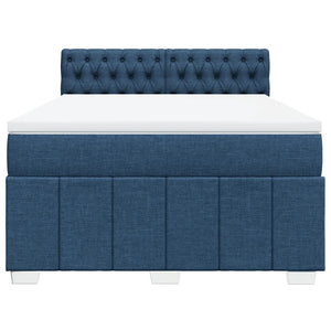 Κρεβάτι Boxspring με Στρώμα Μπλε 160x200 εκ. Υφασμάτινο - Pakobazaar