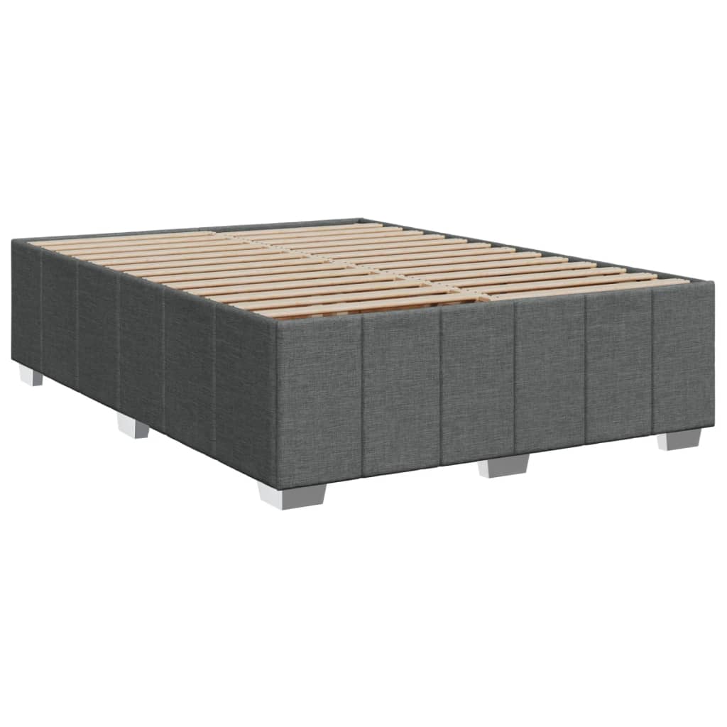 Κρεβάτι Boxspring με Στρώμα Σκούρο Γκρι 160x200 εκ Υφασμάτινο - Pakobazaar