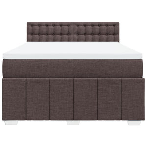 Κρεβάτι Boxspring με Στρώμα Σκούρο Καφέ 160x200 εκ Υφασμάτινο - Pakobazaar