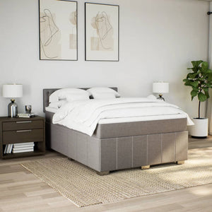 Κρεβάτι Boxspring με Στρώμα Taupe 160x200 εκ. Υφασμάτινο - Pakobazaar
