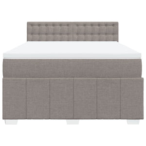 Κρεβάτι Boxspring με Στρώμα Taupe 160x200 εκ. Υφασμάτινο - Pakobazaar