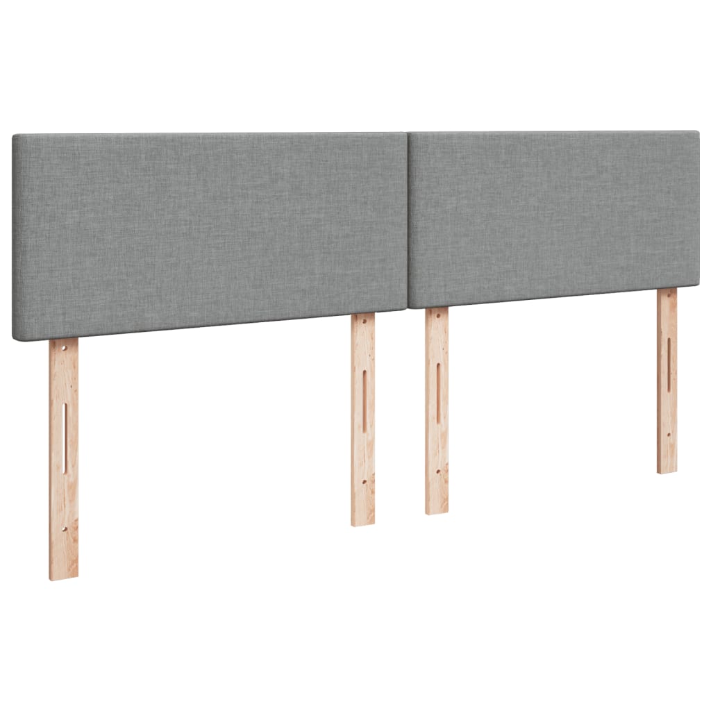 Κρεβάτι Boxspring με Στρώμα Ανοιχτό Γκρι 180x200 εκ. Υφασμάτινο - Pakobazaar