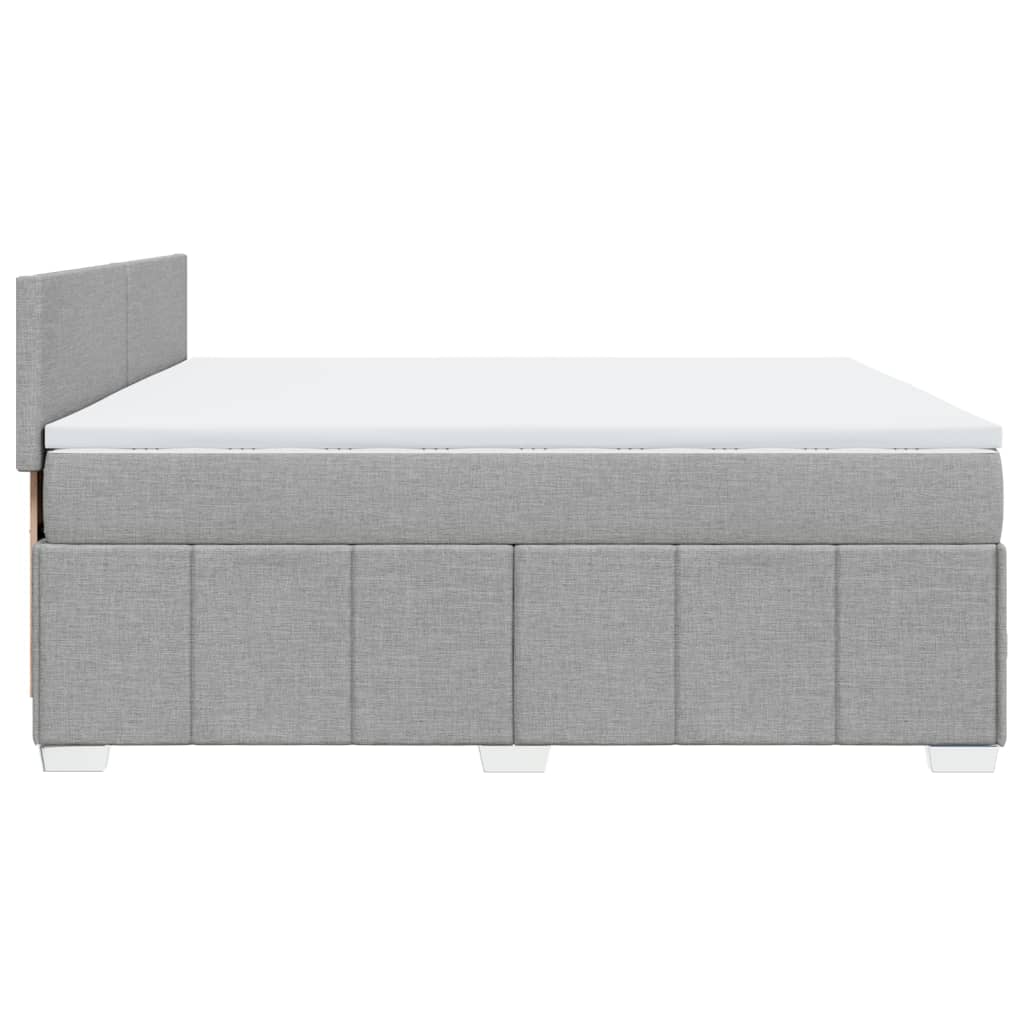 Κρεβάτι Boxspring με Στρώμα Ανοιχτό Γκρι 180x200 εκ. Υφασμάτινο - Pakobazaar
