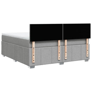 Κρεβάτι Boxspring με Στρώμα Ανοιχτό Γκρι 180x200 εκ. Υφασμάτινο - Pakobazaar