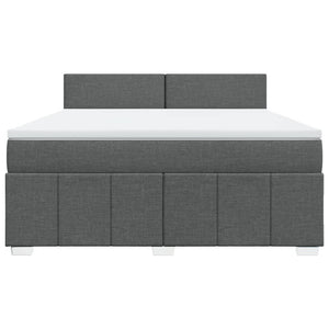 Κρεβάτι Boxspring με Στρώμα Σκούρο Γκρι 180x200 εκ Υφασμάτιν