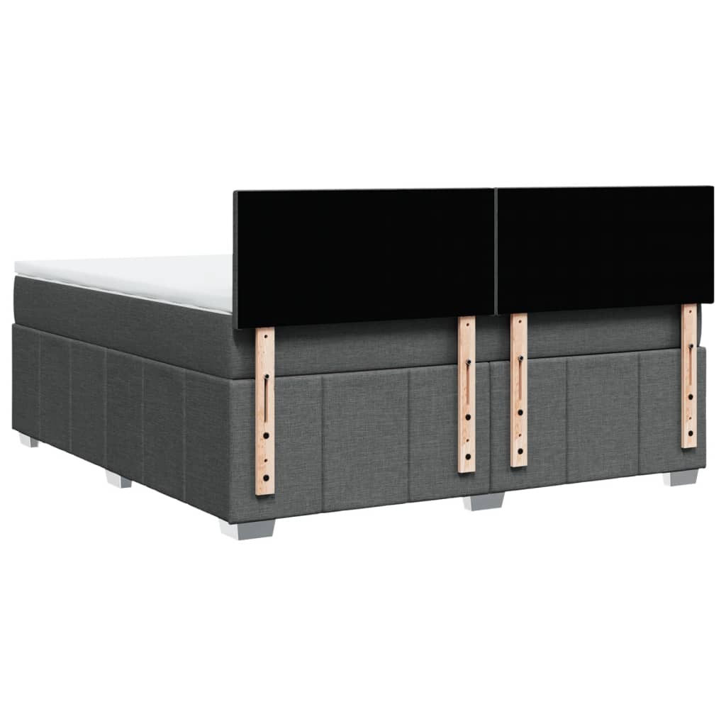Κρεβάτι Boxspring με Στρώμα Σκούρο Γκρι 180x200 εκ Υφασμάτιν