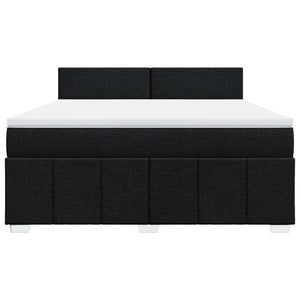Κρεβάτι Boxspring με Στρώμα Μαύρο 180x200 εκ. Υφασμάτινο - Pakobazaar