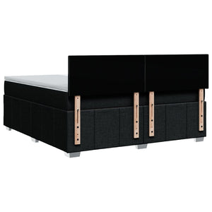 Κρεβάτι Boxspring με Στρώμα Μαύρο 180x200 εκ. Υφασμάτινο - Pakobazaar
