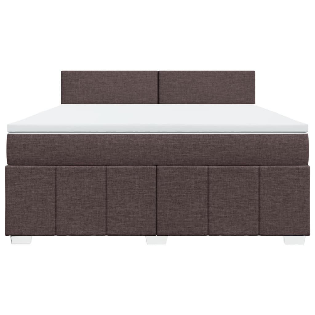 Κρεβάτι Boxspring με Στρώμα Σκούρο Καφέ 180x200 εκ Υφασμάτινο - Pakobazaar
