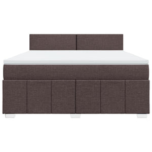 Κρεβάτι Boxspring με Στρώμα Σκούρο Καφέ 180x200 εκ Υφασμάτινο - Pakobazaar