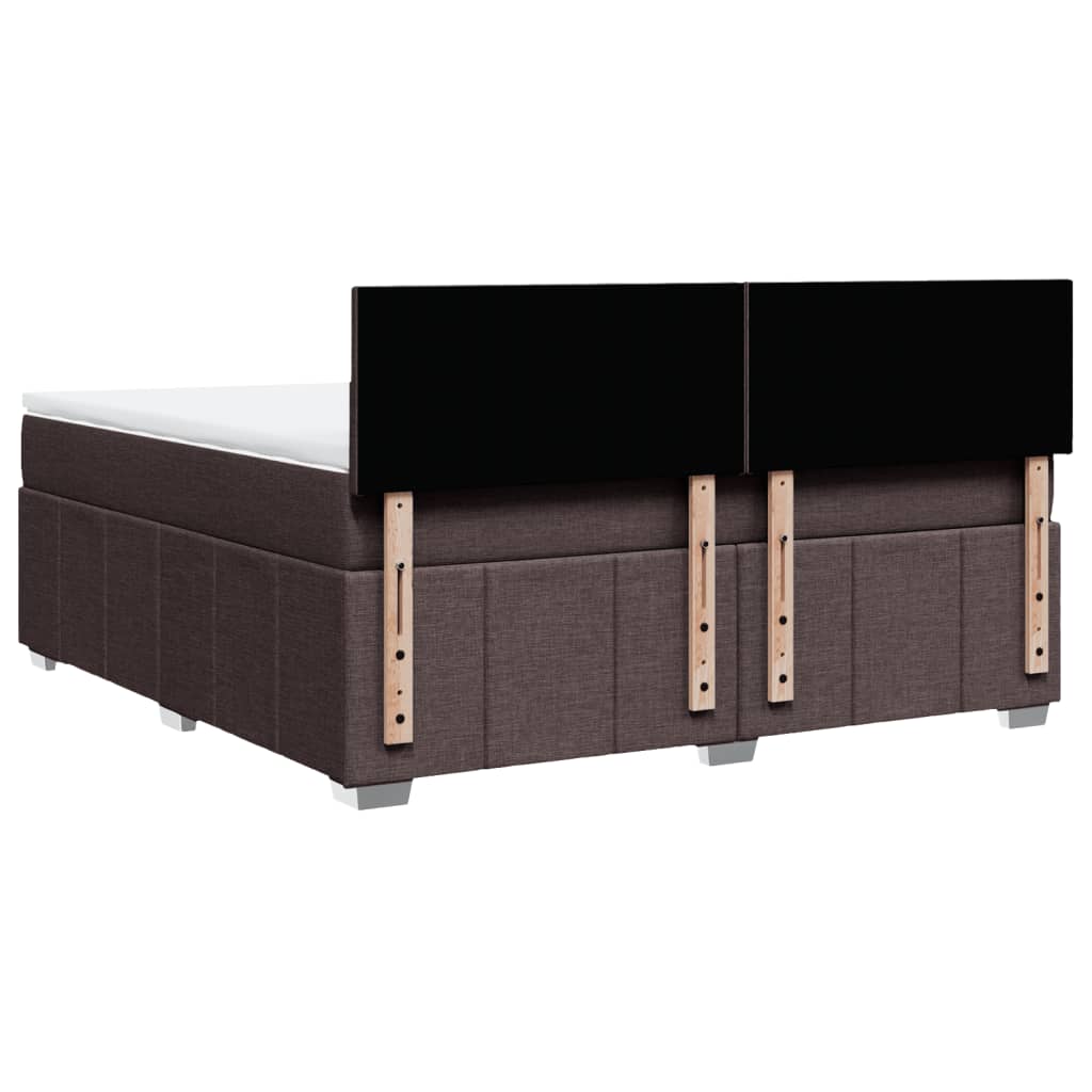 Κρεβάτι Boxspring με Στρώμα Σκούρο Καφέ 180x200 εκ Υφασμάτινο - Pakobazaar