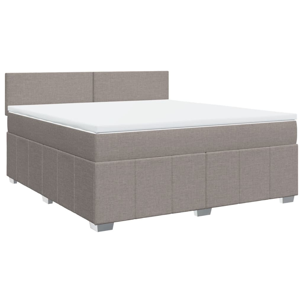Κρεβάτι Boxspring με Στρώμα Taupe 180x200 εκ. Υφασμάτινο