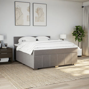 Κρεβάτι Boxspring με Στρώμα Taupe 180x200 εκ. Υφασμάτινο