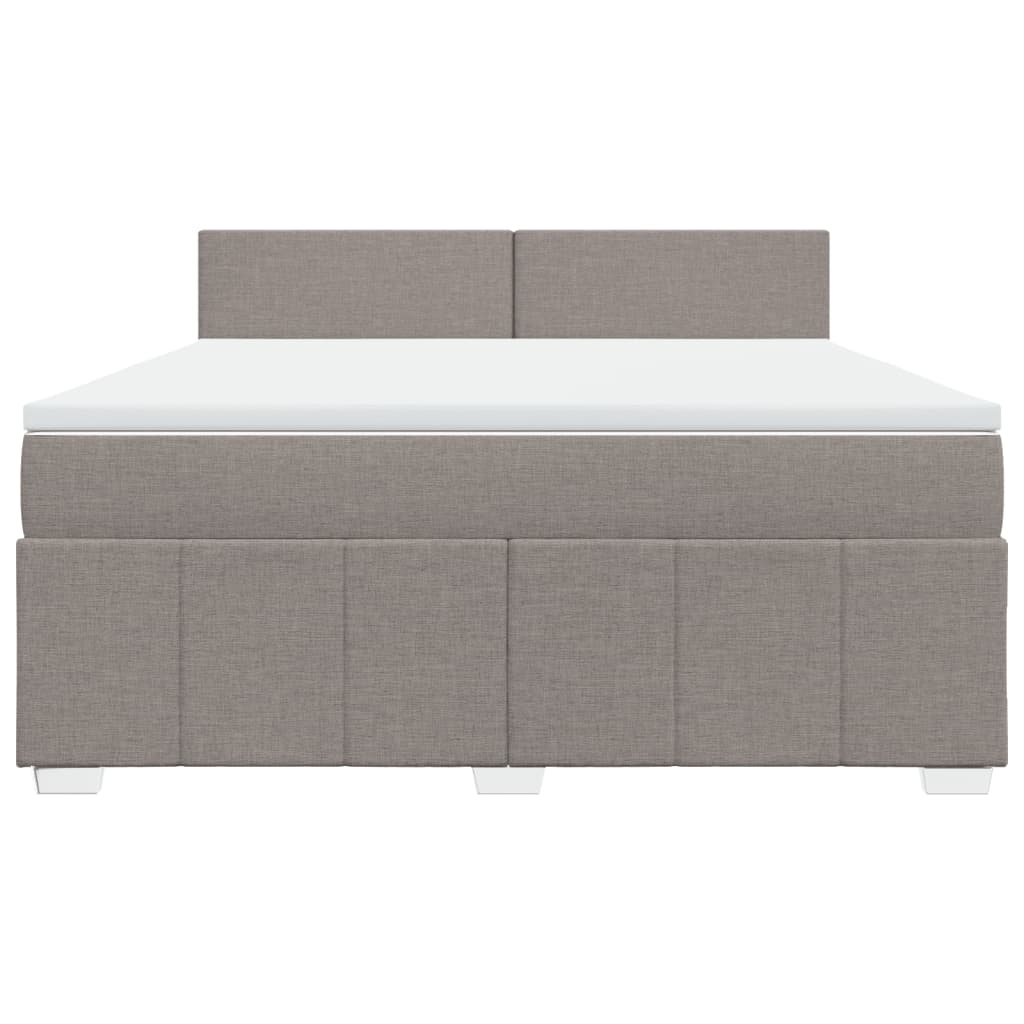 Κρεβάτι Boxspring με Στρώμα Taupe 180x200 εκ. Υφασμάτινο