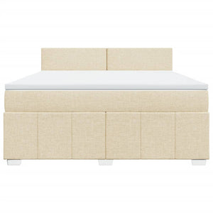 Κρεβάτι Boxspring με Στρώμα Κρεμ 180x200 εκ. Υφασμάτινο - Pakobazaar