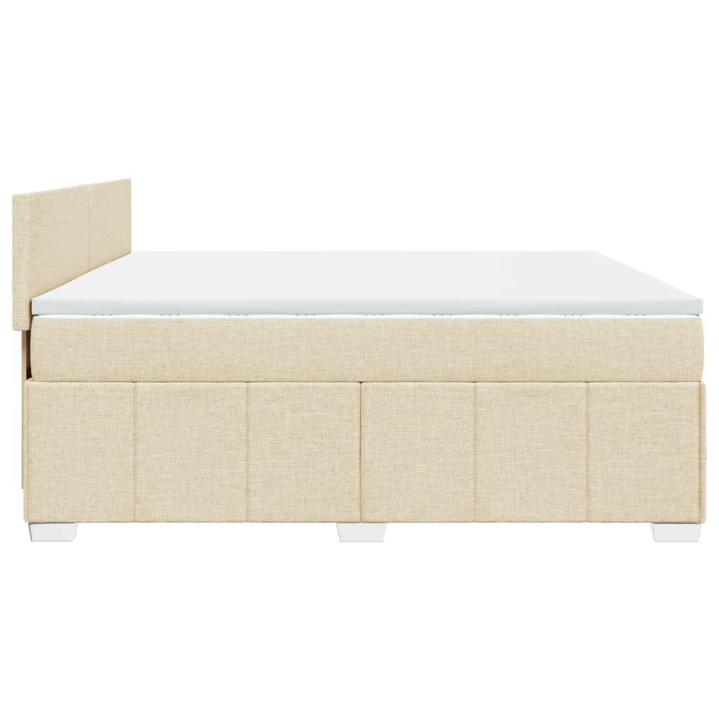 Κρεβάτι Boxspring με Στρώμα Κρεμ 180x200 εκ. Υφασμάτινο - Pakobazaar
