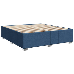 Κρεβάτι Boxspring με Στρώμα Μπλε 180x200 εκ. Υφασμάτινο