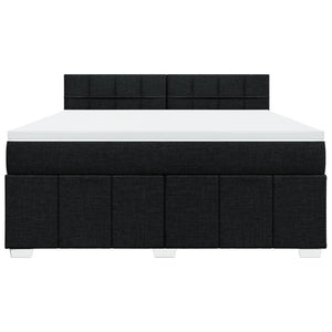 Κρεβάτι Boxspring με Στρώμα Μαύρο 180x200 εκ. Υφασμάτινο - Pakobazaar