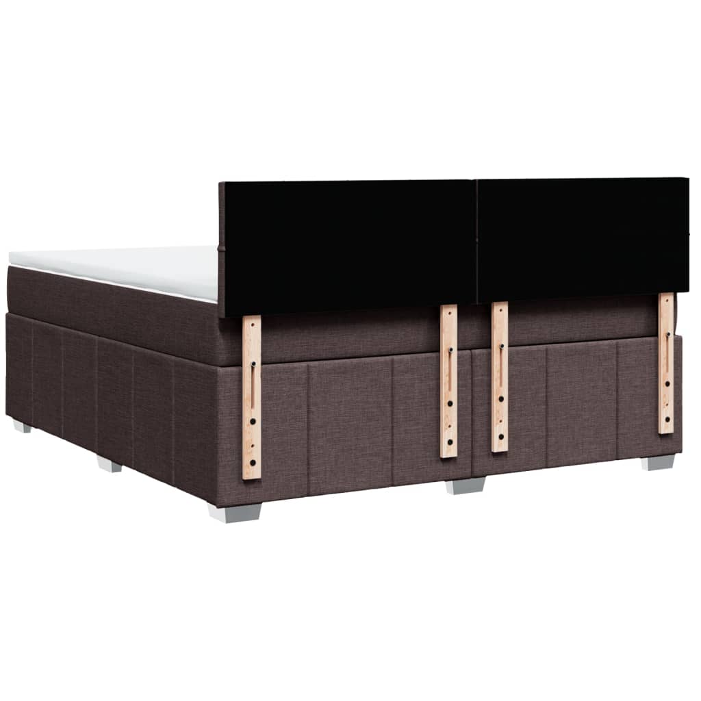 Κρεβάτι Boxspring με Στρώμα Σκούρο Καφέ 180x200 εκ Υφασμάτινο - Pakobazaar