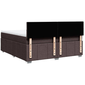 Κρεβάτι Boxspring με Στρώμα Σκούρο Καφέ 180x200 εκ Υφασμάτινο - Pakobazaar