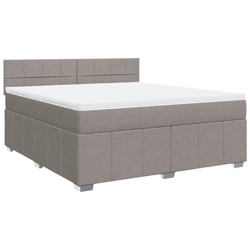 Κρεβάτι Boxspring με Στρώμα Taupe 180x200 εκ. Υφασμάτινο