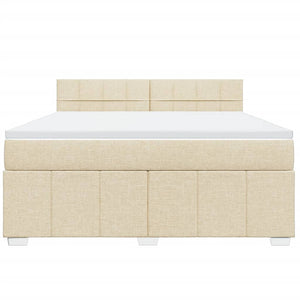 Κρεβάτι Boxspring με Στρώμα Κρεμ 180x200 εκ. Υφασμάτινο - Pakobazaar