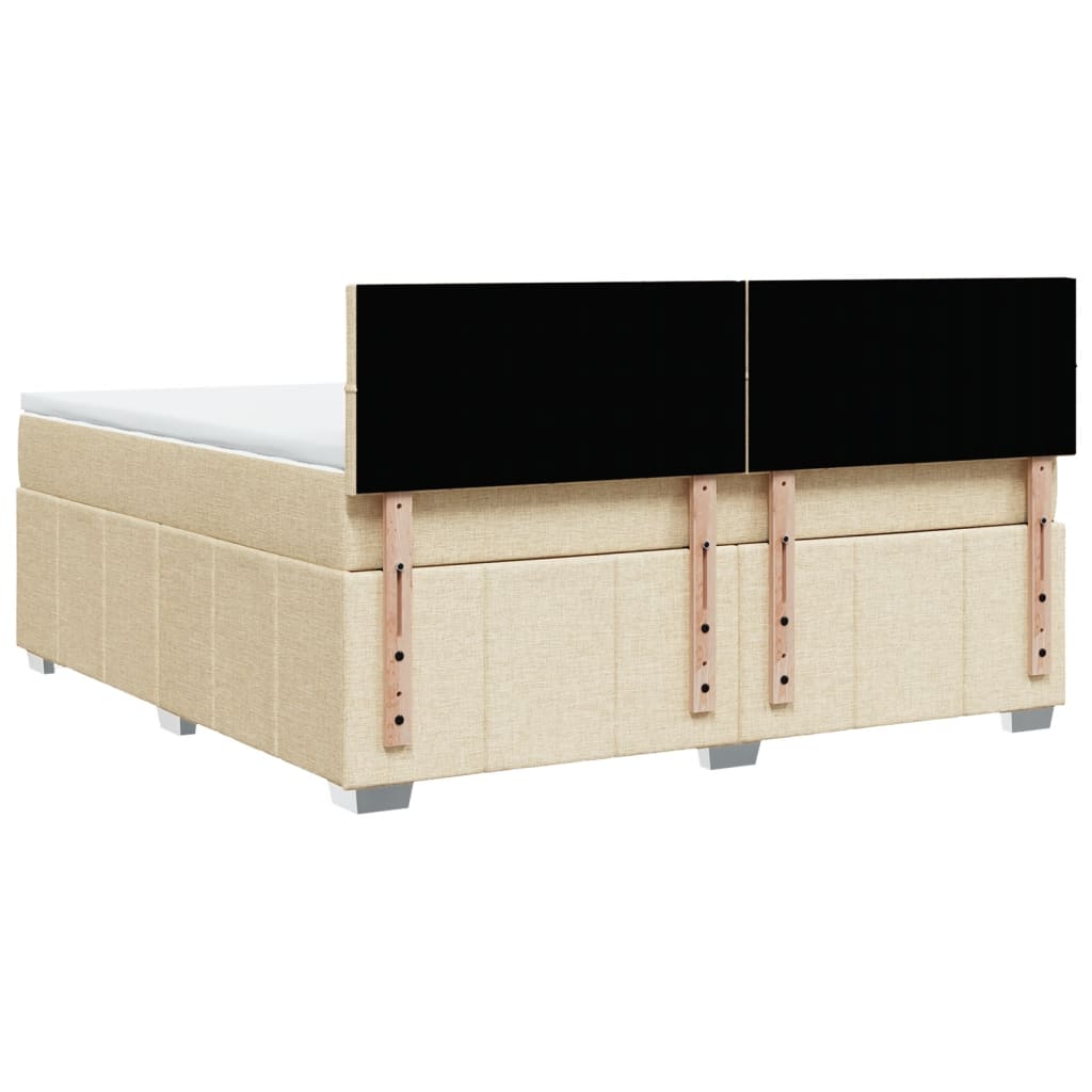Κρεβάτι Boxspring με Στρώμα Κρεμ 180x200 εκ. Υφασμάτινο - Pakobazaar