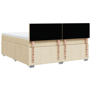 Κρεβάτι Boxspring με Στρώμα Κρεμ 180x200 εκ. Υφασμάτινο - Pakobazaar