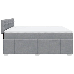 Κρεβάτι Boxspring με Στρώμα Ανοιχτό Γκρι 180x200 εκ. Υφασμάτινο - Pakobazaar