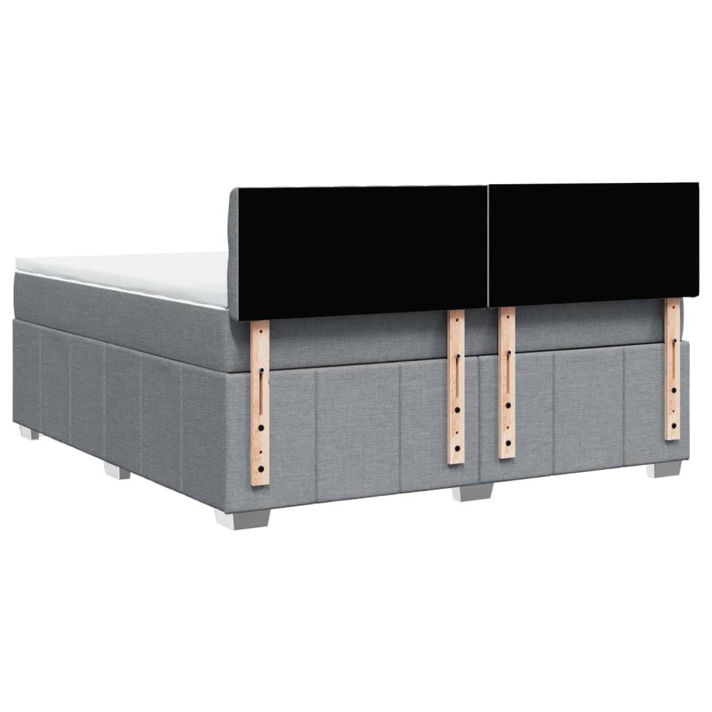 Κρεβάτι Boxspring με Στρώμα Ανοιχτό Γκρι 180x200 εκ. Υφασμάτινο - Pakobazaar