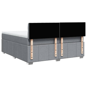 Κρεβάτι Boxspring με Στρώμα Ανοιχτό Γκρι 180x200 εκ. Υφασμάτινο - Pakobazaar