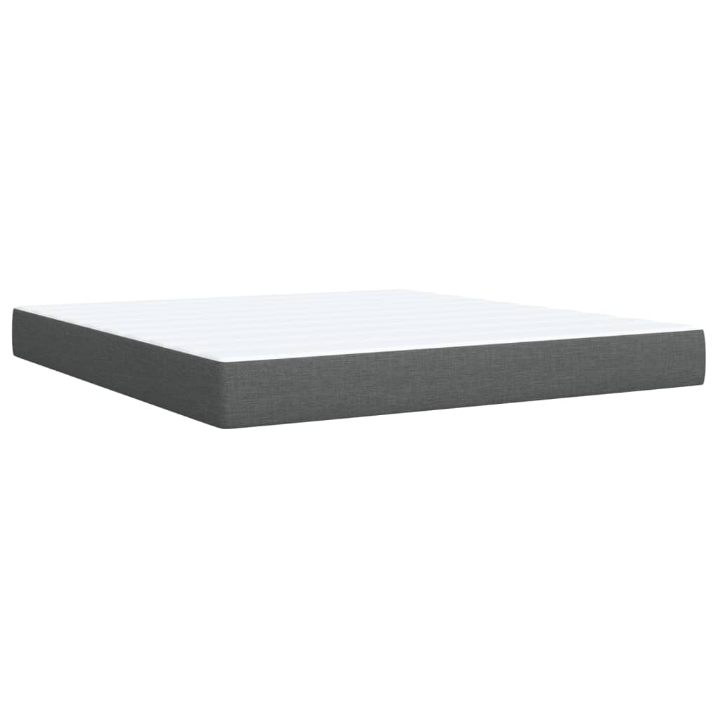 Κρεβάτι Boxspring με Στρώμα Σκούρο Γκρι 180x200 εκ Υφασμάτιν