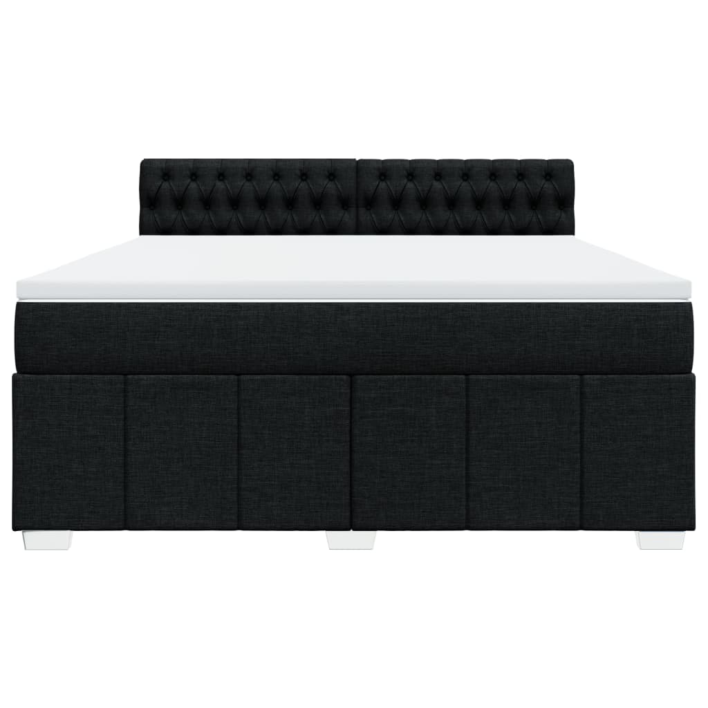 Κρεβάτι Boxspring με Στρώμα Μαύρο 180x200 εκ. Υφασμάτινο - Pakobazaar