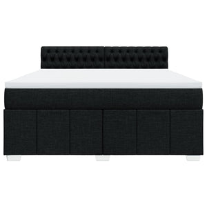 Κρεβάτι Boxspring με Στρώμα Μαύρο 180x200 εκ. Υφασμάτινο - Pakobazaar