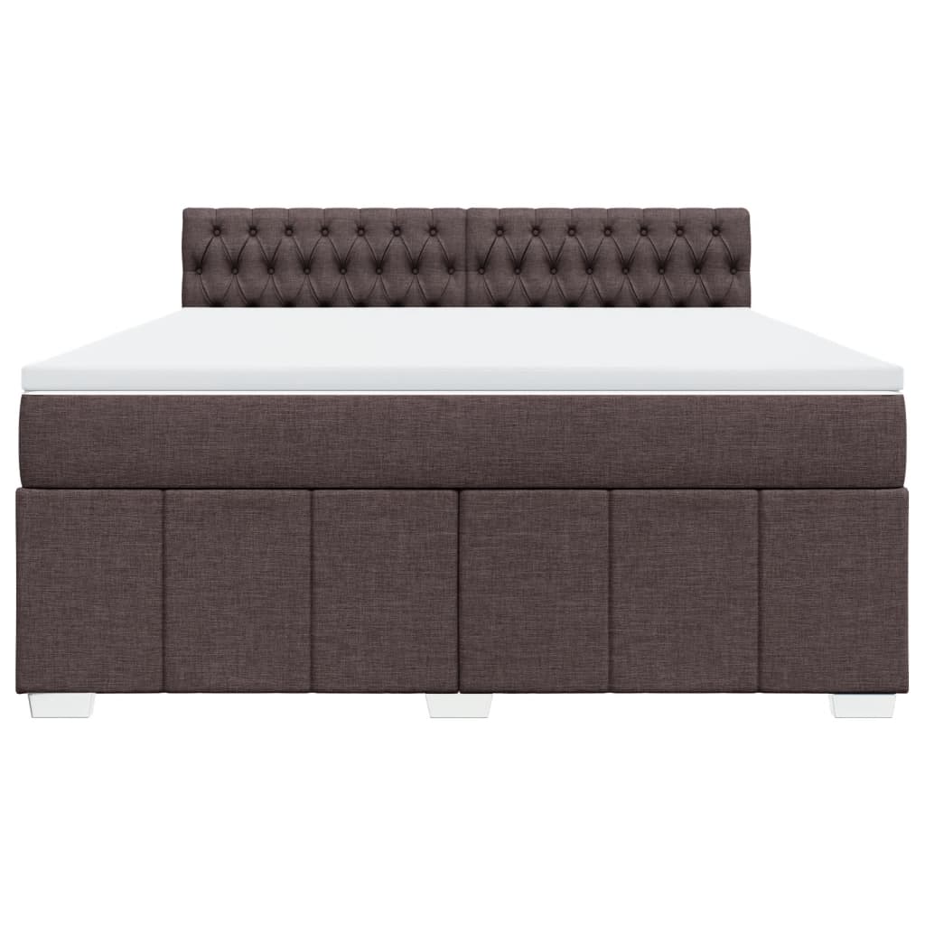 Κρεβάτι Boxspring με Στρώμα Σκούρο Καφέ 180x200 εκ Υφασμάτινο - Pakobazaar