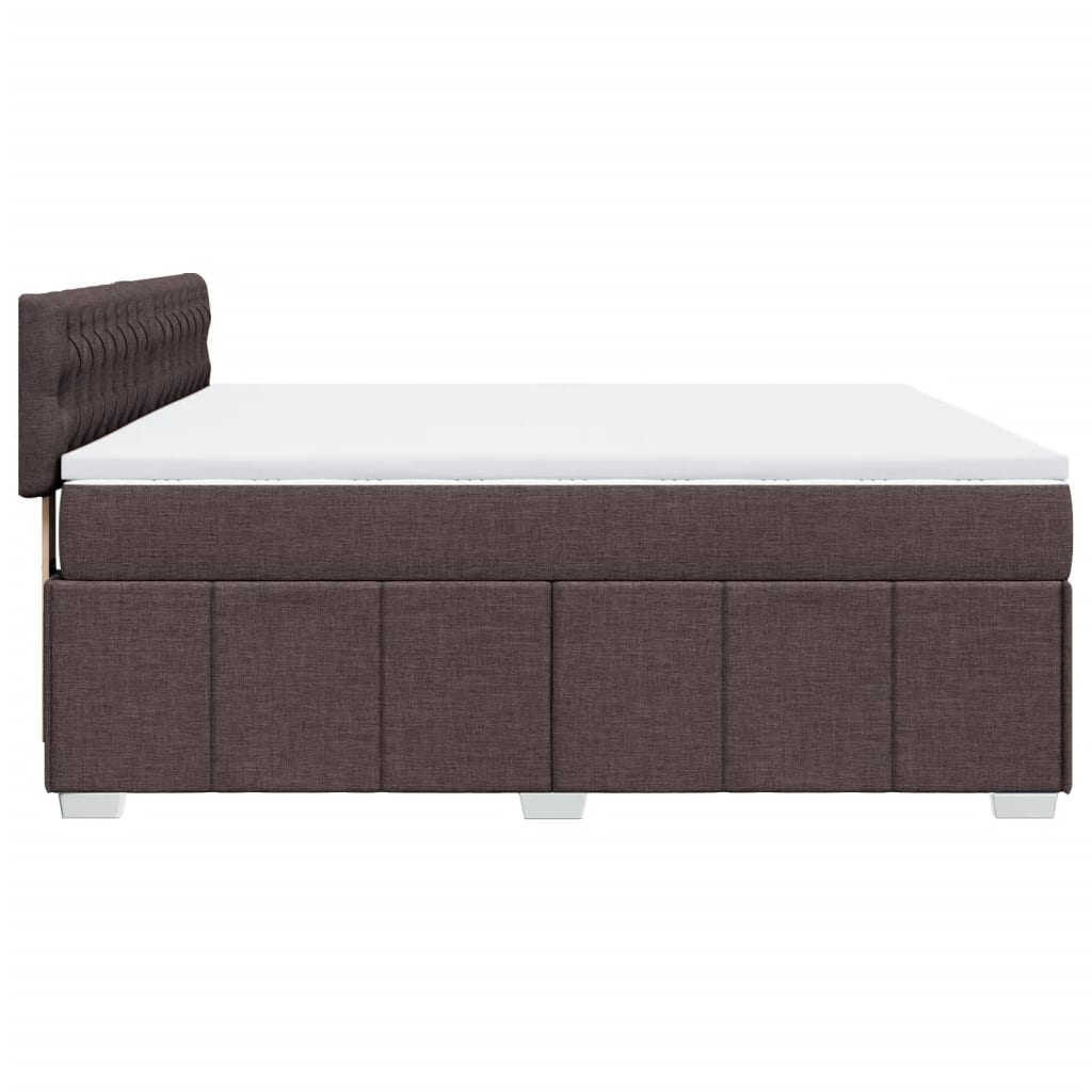 Κρεβάτι Boxspring με Στρώμα Σκούρο Καφέ 180x200 εκ Υφασμάτινο - Pakobazaar