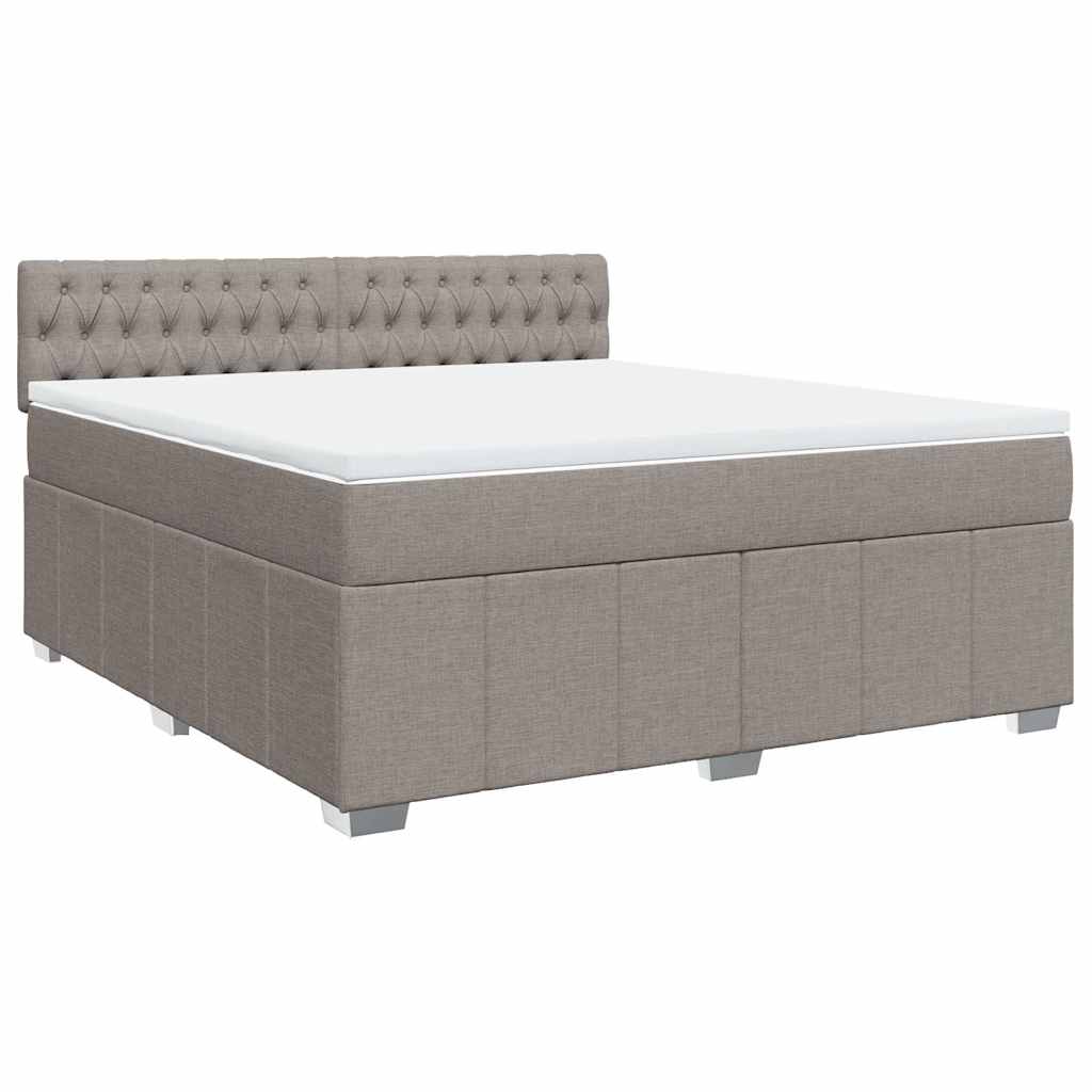 Κρεβάτι Boxspring με Στρώμα Taupe 180x200 εκ. Υφασμάτινο - Pakobazaar