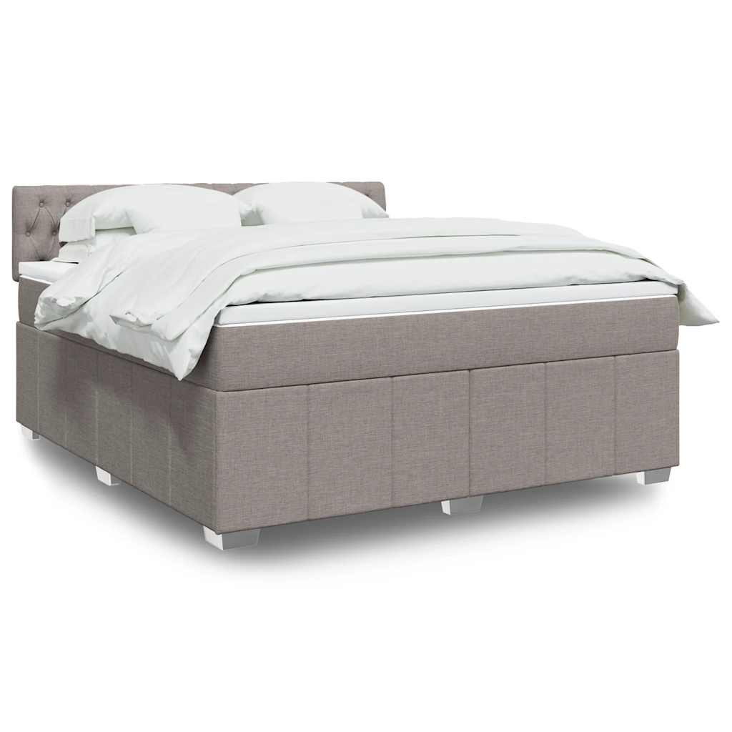 Κρεβάτι Boxspring με Στρώμα Taupe 180x200 εκ. Υφασμάτινο - Pakobazaar