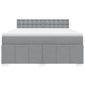 Κρεβάτι Boxspring με Στρώμα Ανοιχτό Γκρι 180x200 εκ. Υφασμάτινο - Pakobazaar
