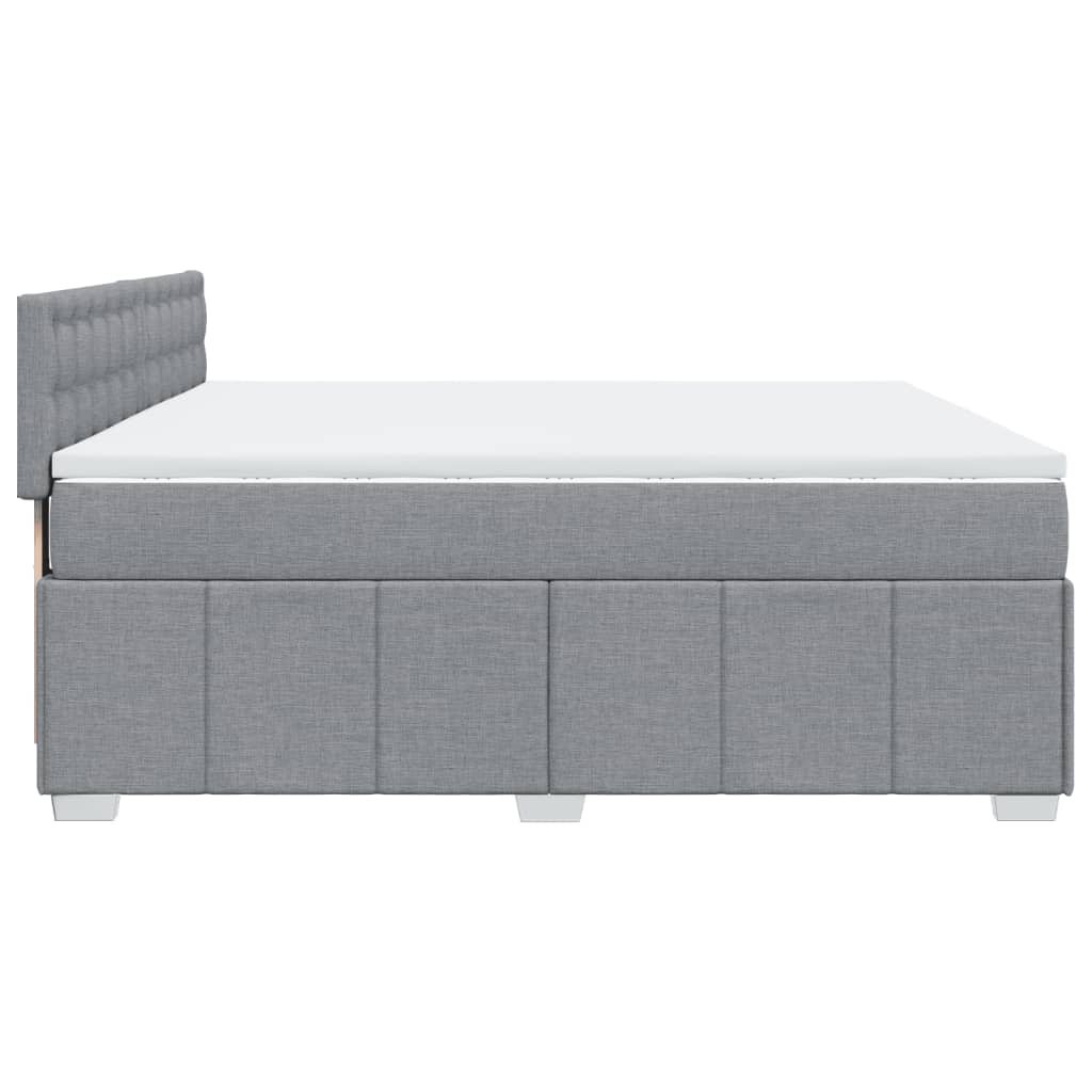 Κρεβάτι Boxspring με Στρώμα Ανοιχτό Γκρι 180x200 εκ. Υφασμάτινο - Pakobazaar