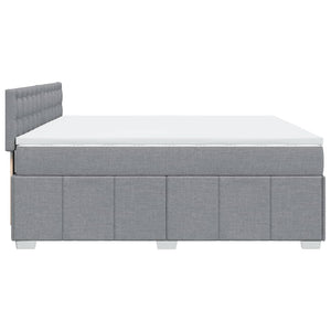 Κρεβάτι Boxspring με Στρώμα Ανοιχτό Γκρι 180x200 εκ. Υφασμάτινο - Pakobazaar