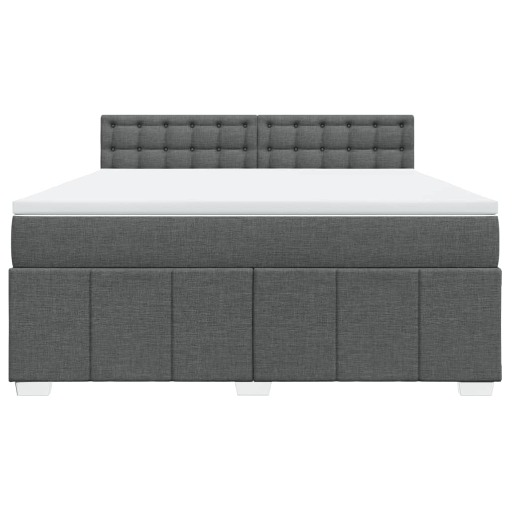 Κρεβάτι Boxspring με Στρώμα Σκούρο Γκρι 180x200 εκ Υφασμάτιν