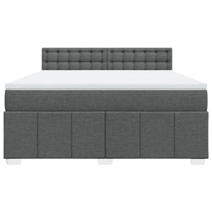 Κρεβάτι Boxspring με Στρώμα Σκούρο Γκρι 180x200 εκ Υφασμάτιν