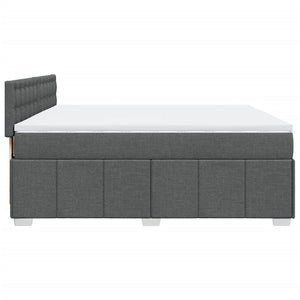 Κρεβάτι Boxspring με Στρώμα Σκούρο Γκρι 180x200 εκ Υφασμάτιν
