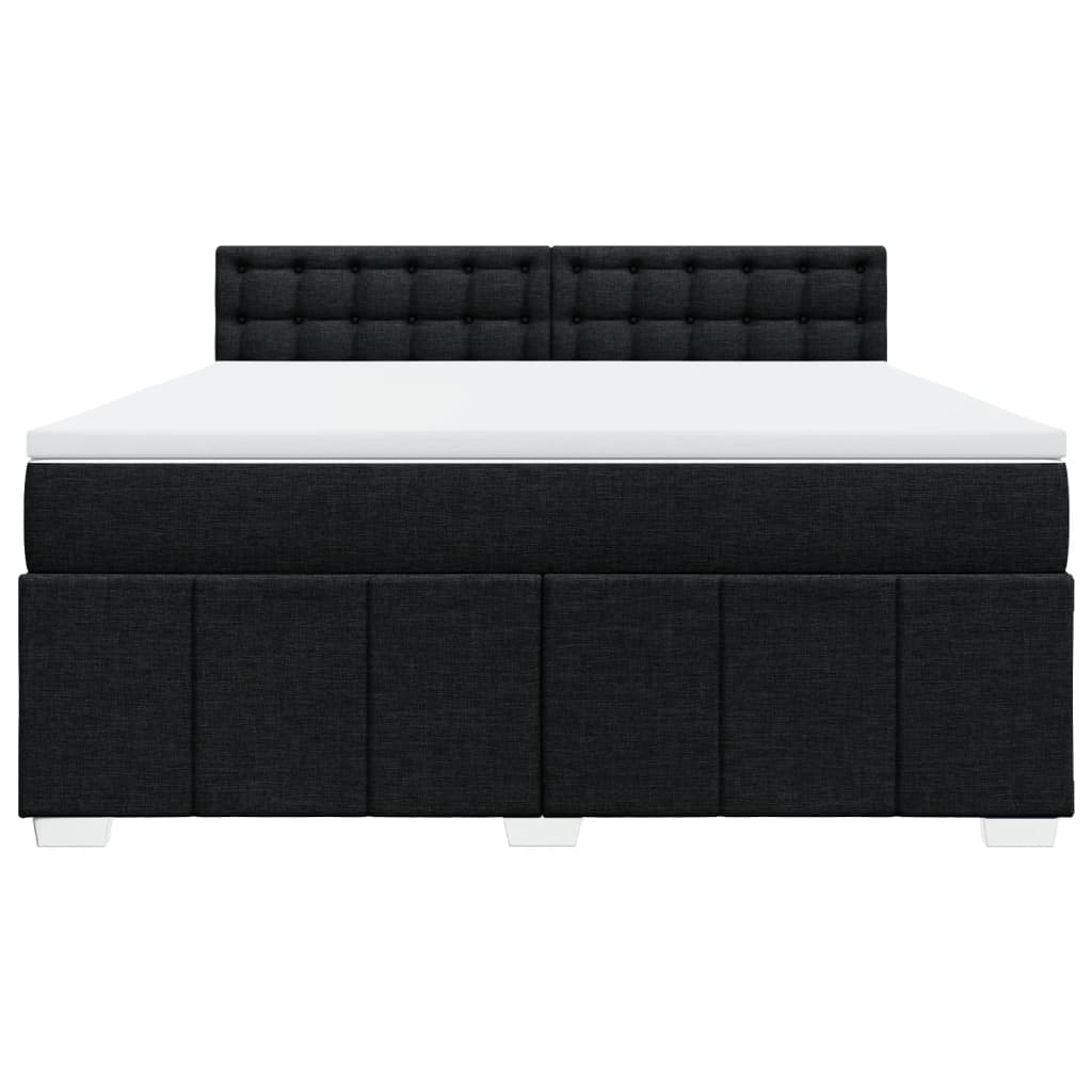 Κρεβάτι Boxspring με Στρώμα Μαύρο 180x200 εκ. Υφασμάτινο - Pakobazaar
