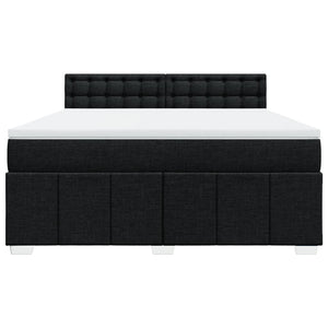 Κρεβάτι Boxspring με Στρώμα Μαύρο 180x200 εκ. Υφασμάτινο - Pakobazaar